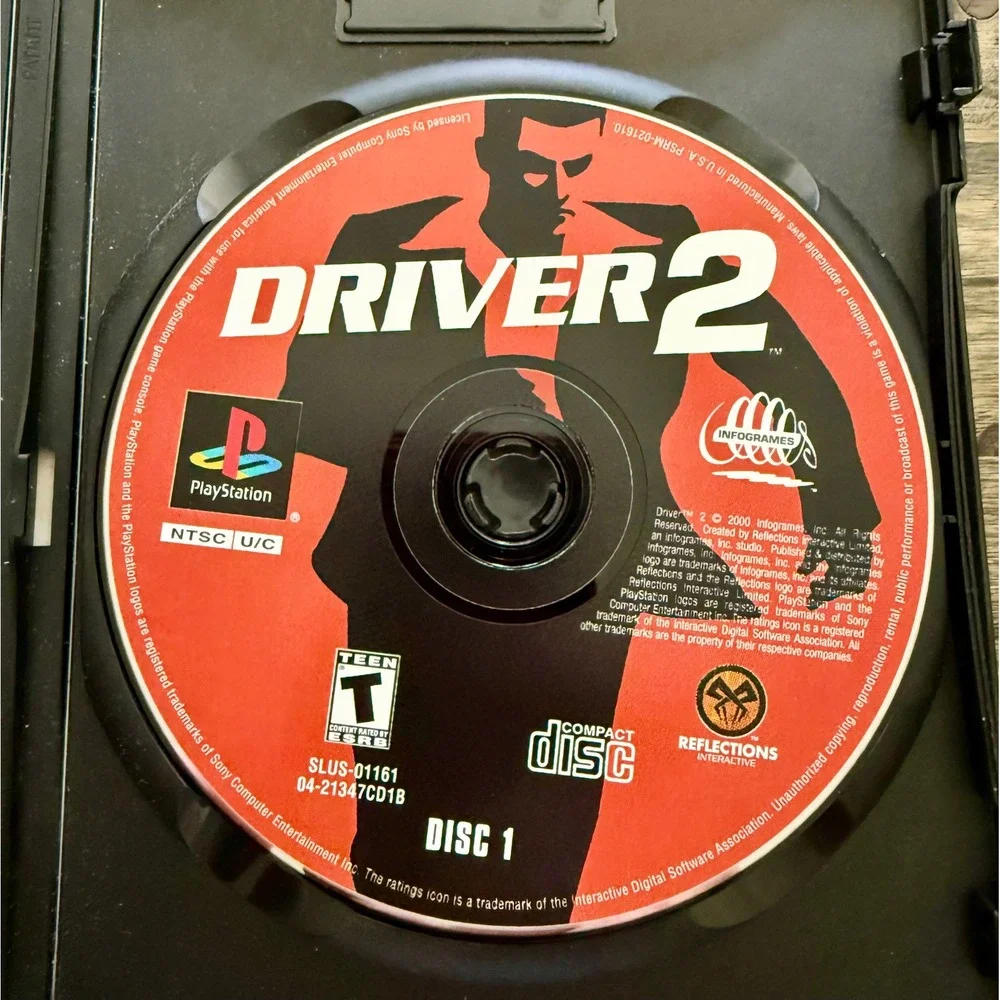 Sony Driver 2 PS1 Good Disc 1 Only SLUS-01161 Retro Racing Game